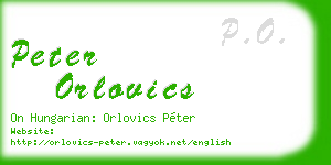 peter orlovics business card