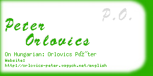 peter orlovics business card